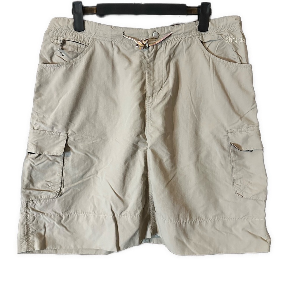 Sherpa Women’s Tan Khaki Zip Button Tie Skirt Made in Nepal Size 8